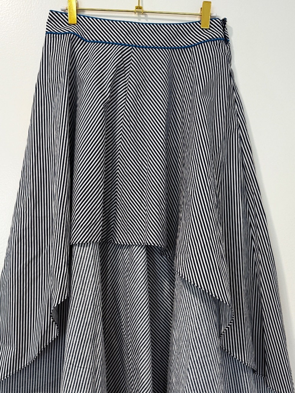 Grey Lab Los Angeles M Striped High Low Skirt Asymmetrical NWT